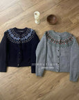 19a100 Cashmere patterned cardigan
