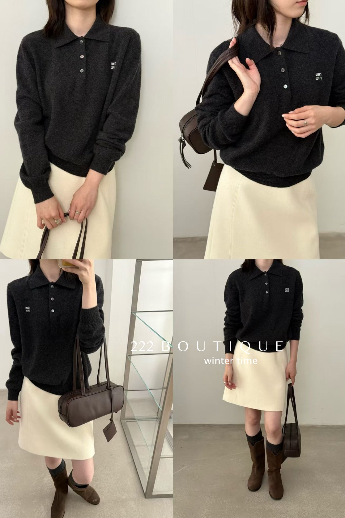 20a36 Cashmere knit polo