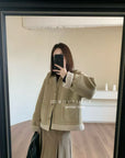 19a92 Suede shearling jacket