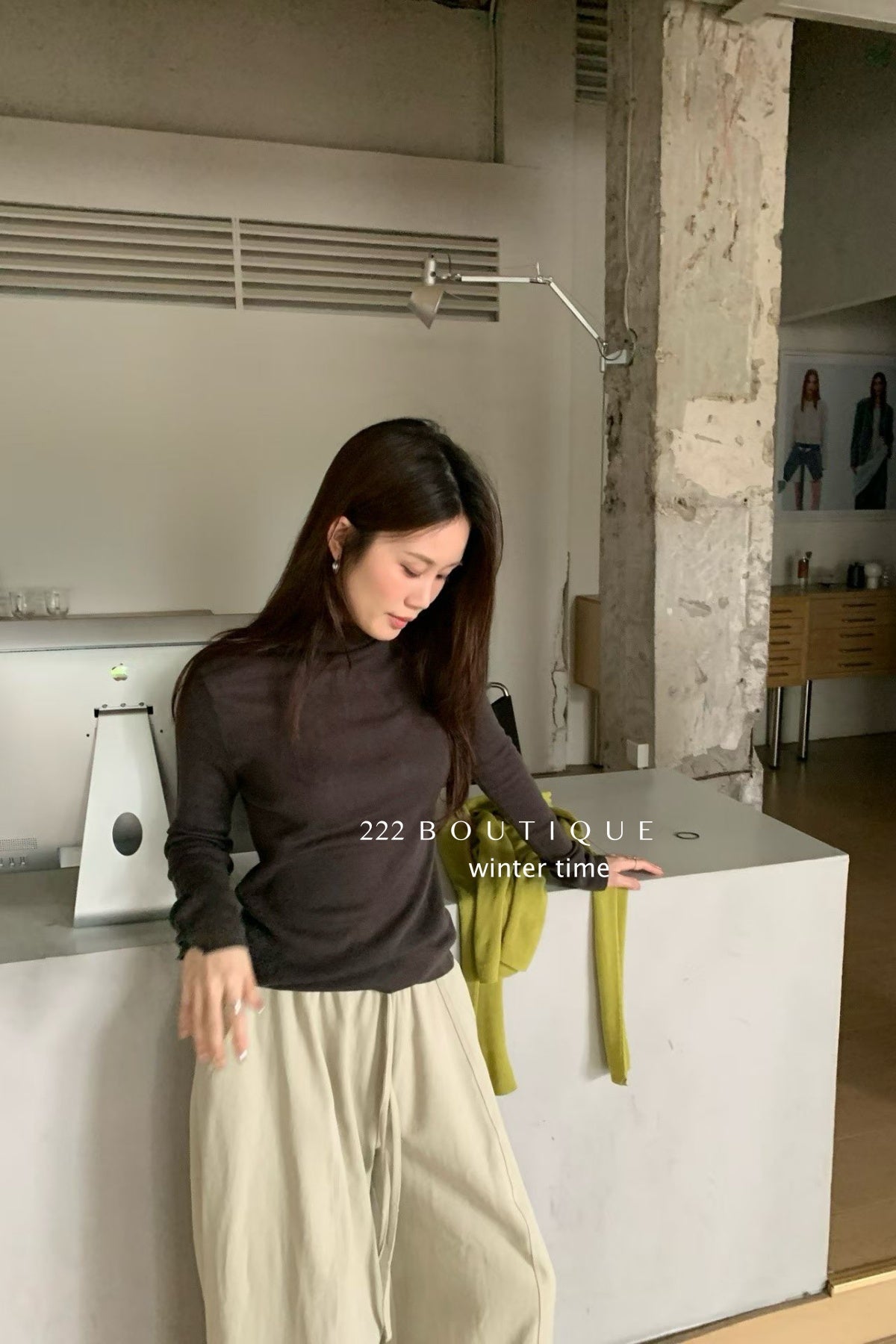 19a91 Basic cashmere turtleneck sweater