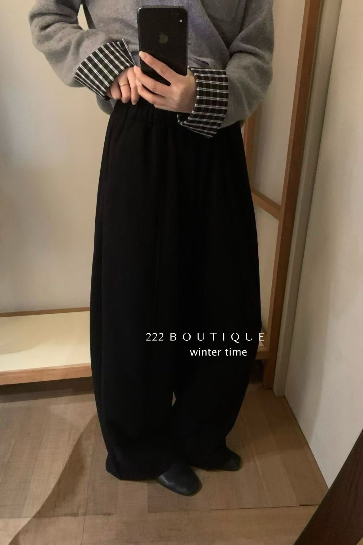 19q40 Cashmere blend elastic-waist wide-leg pants