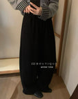 19q40 Cashmere blend elastic-waist wide-leg pants