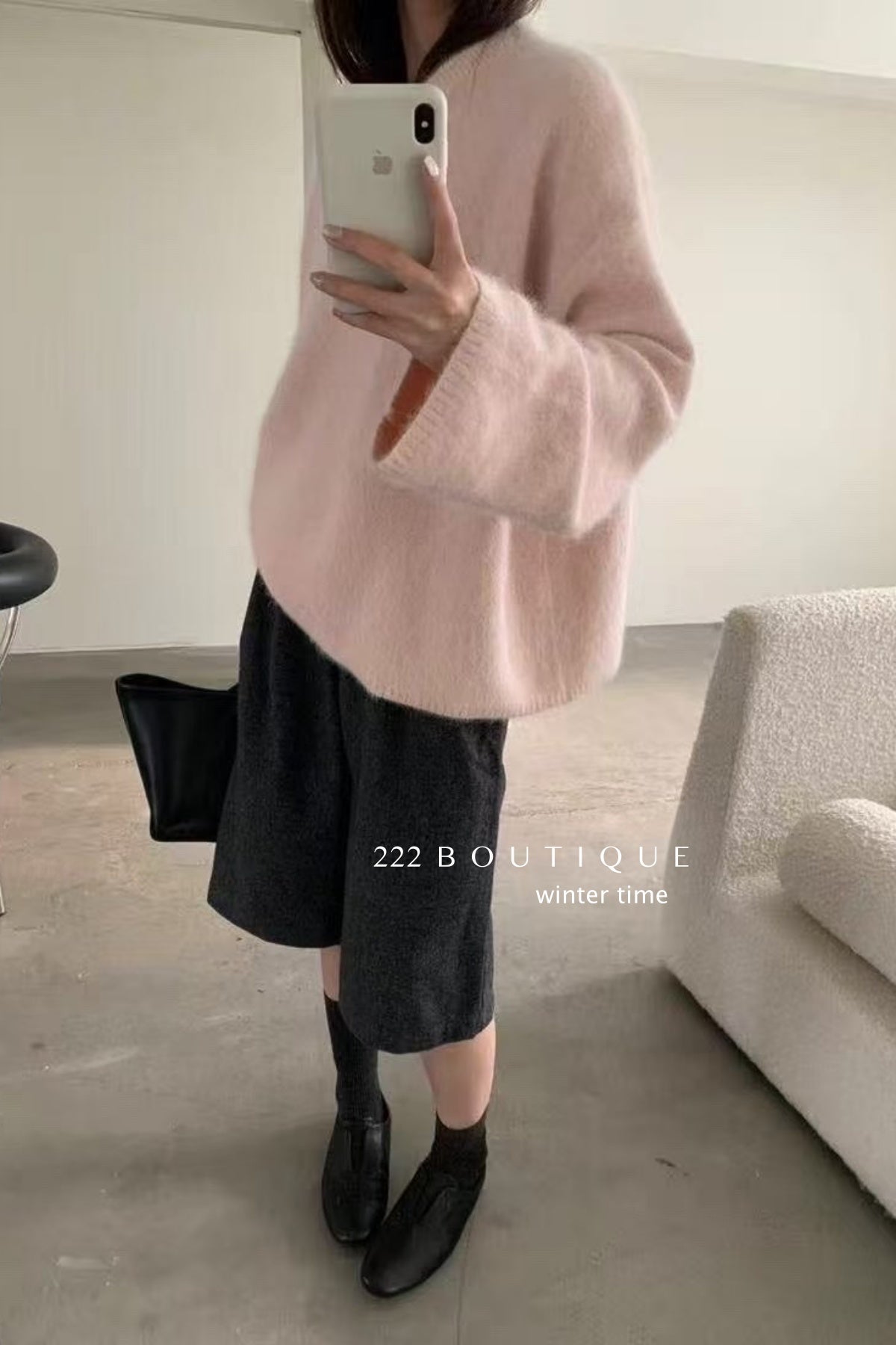 19a90 Rabbit-fur knit sweater