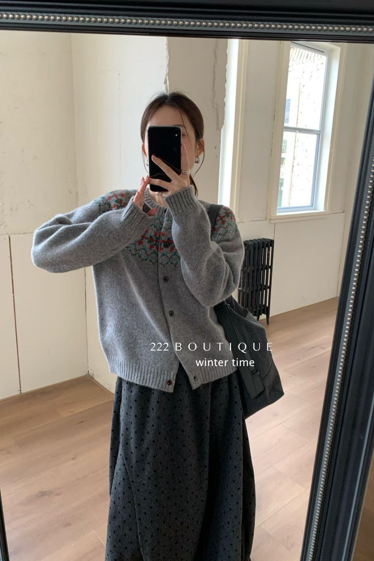 19a100 Cashmere patterned cardigan