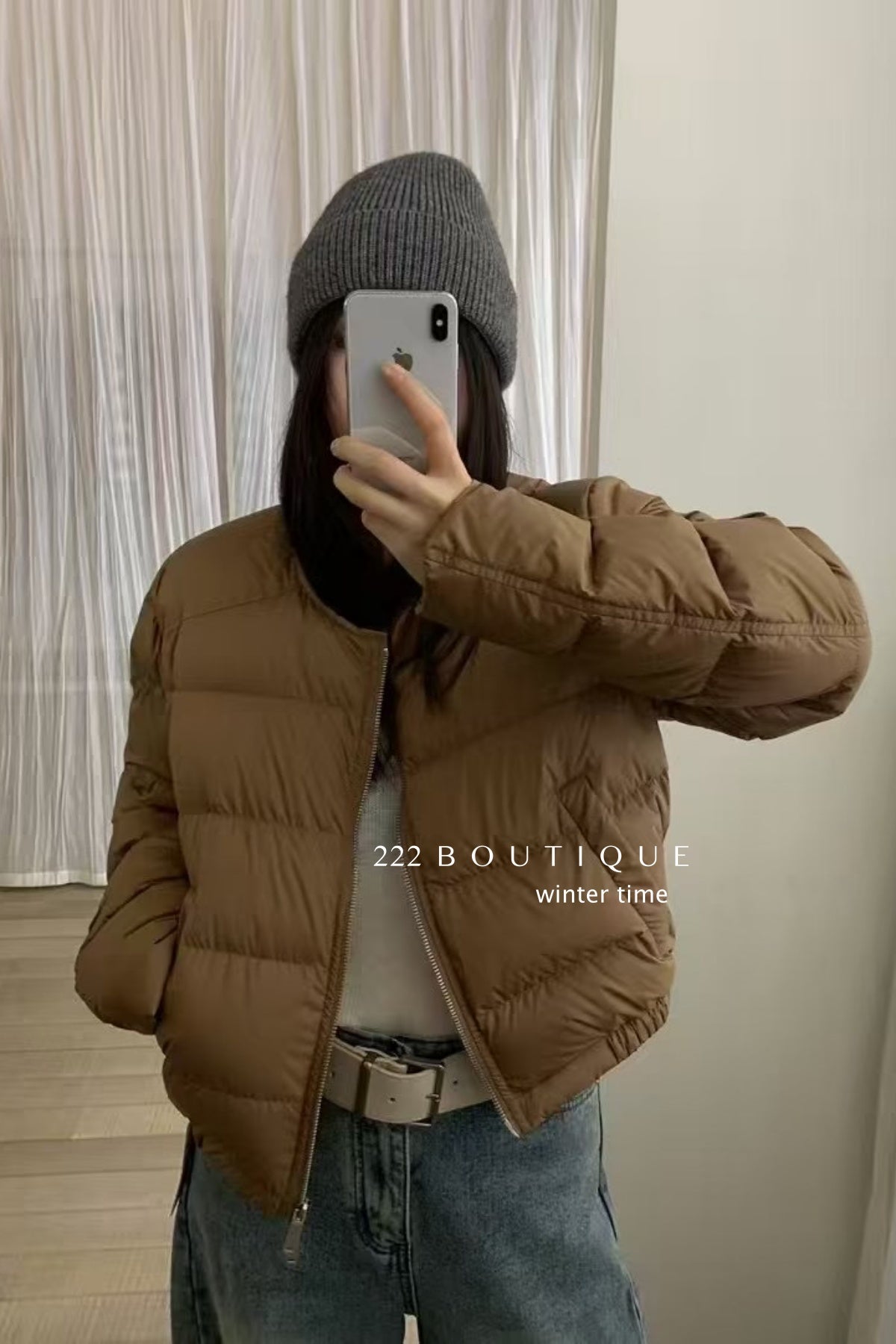 19a88 Down round-neck puffer jacket