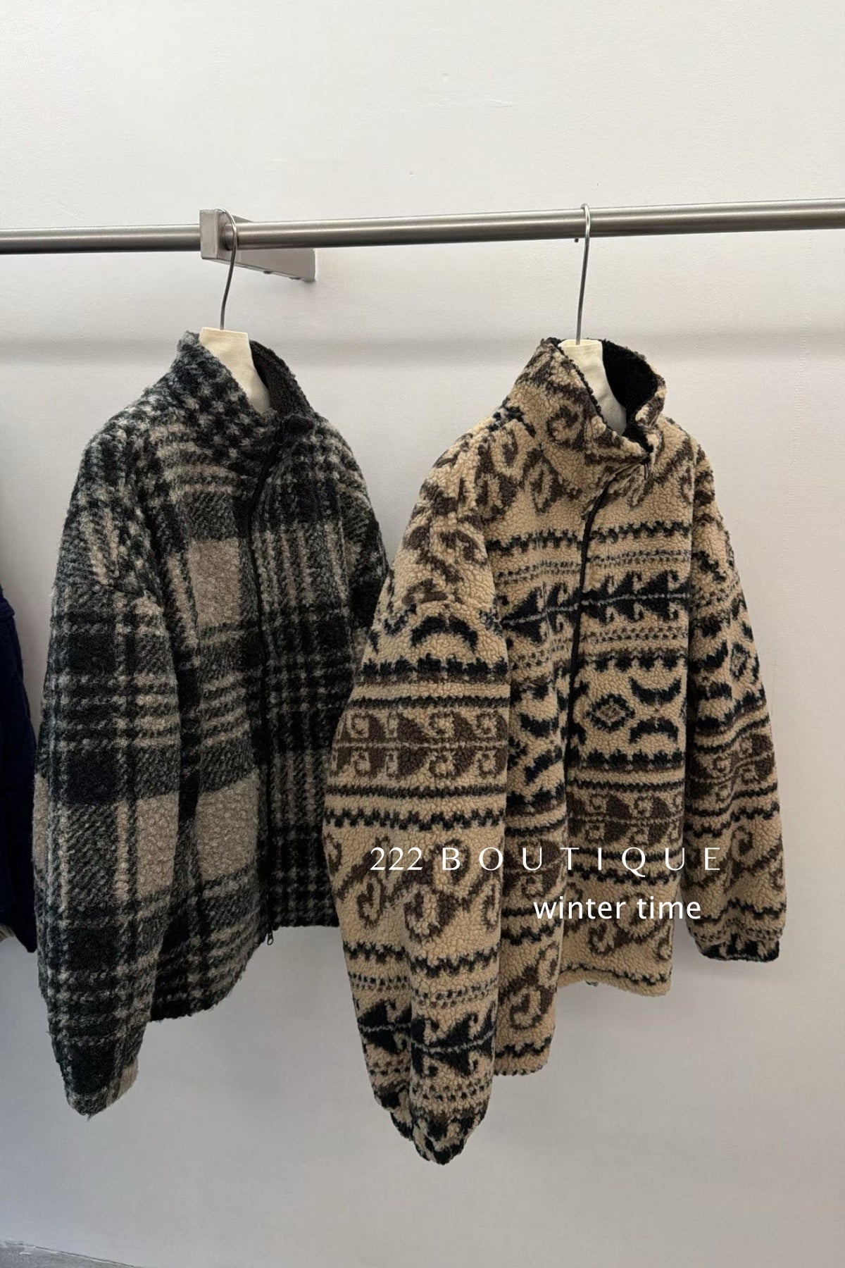 20a123 Light brown ethnic fur jacket