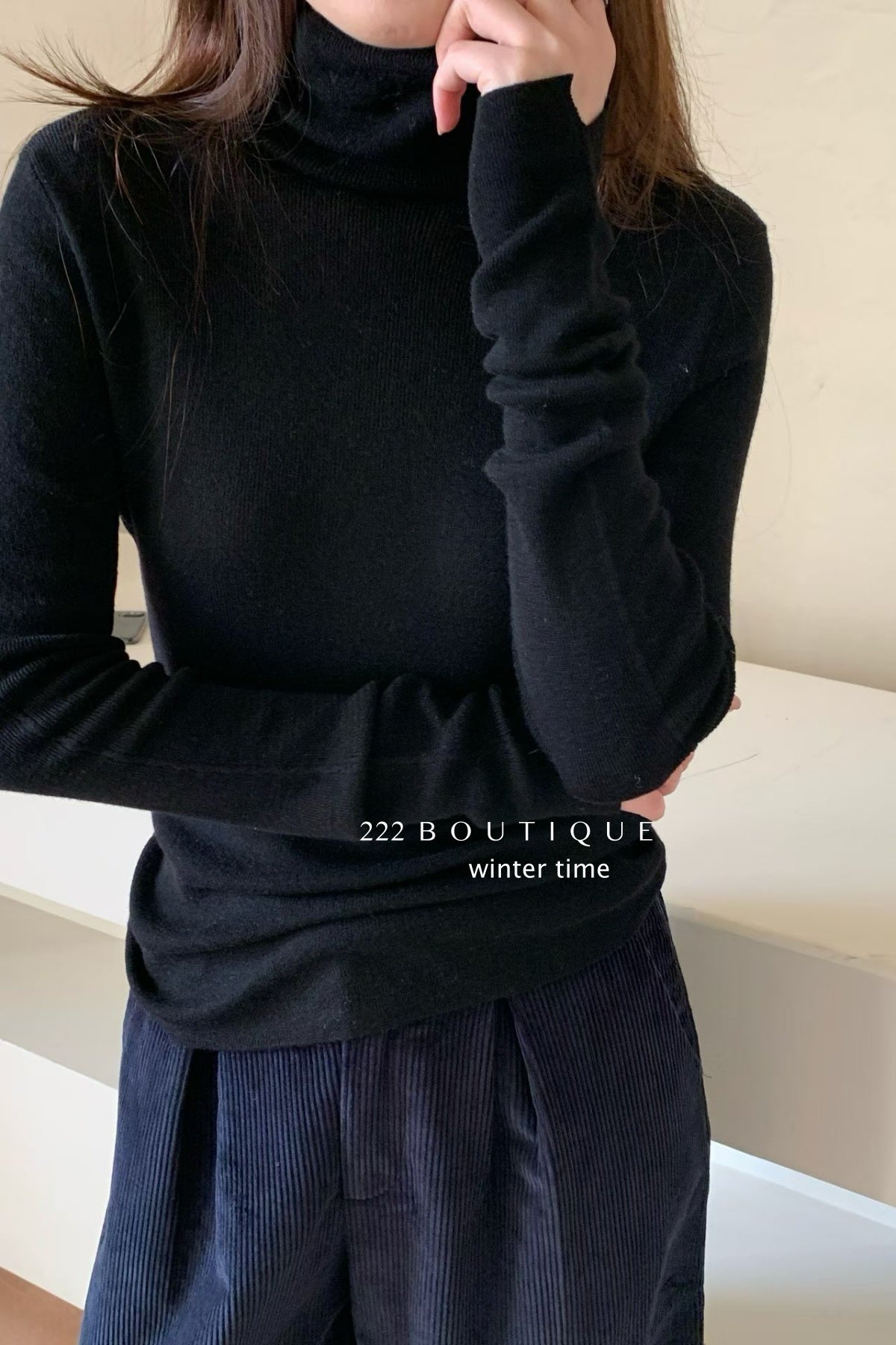 19a91 Basic cashmere turtleneck sweater