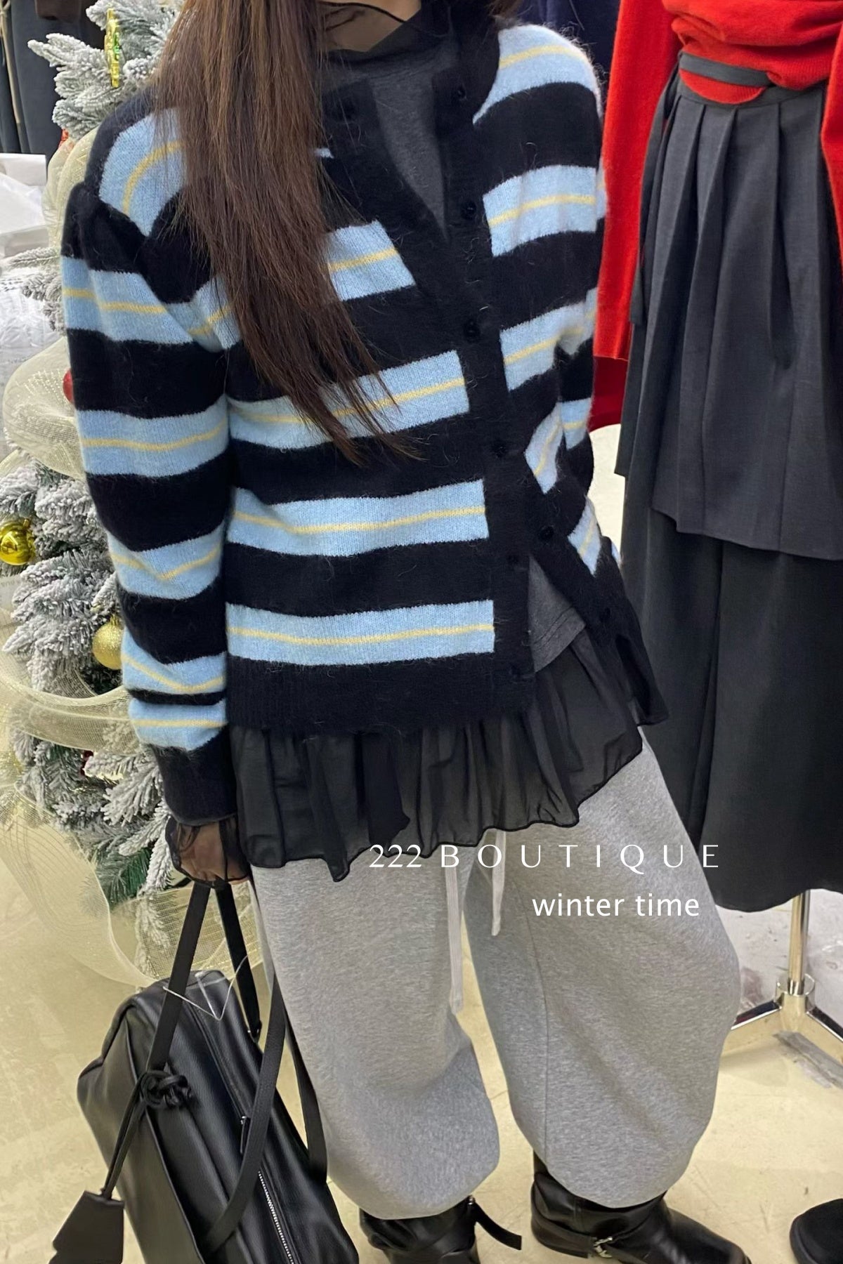 21a9 Striped cashmere cardigan