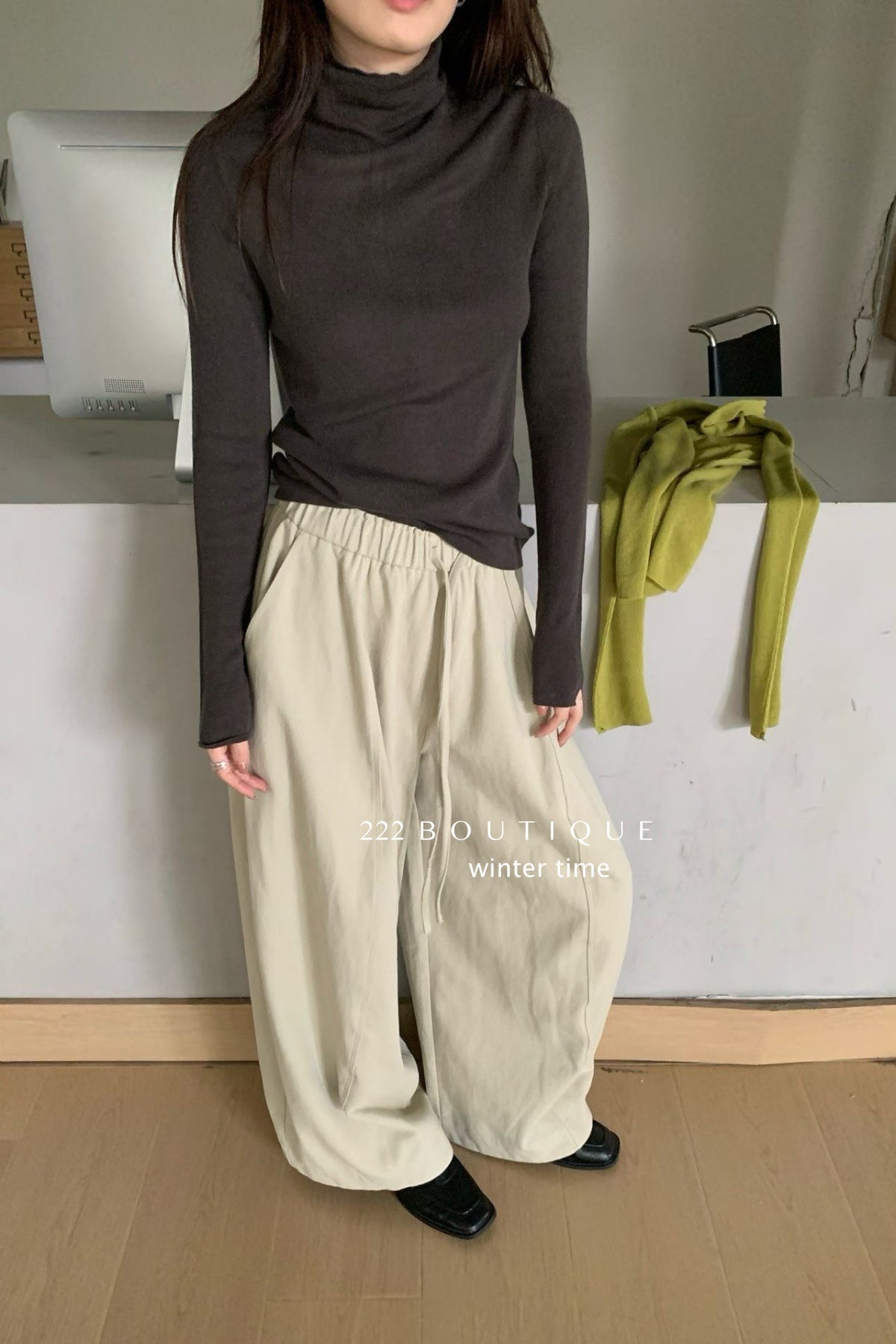 19a91 Basic cashmere turtleneck sweater