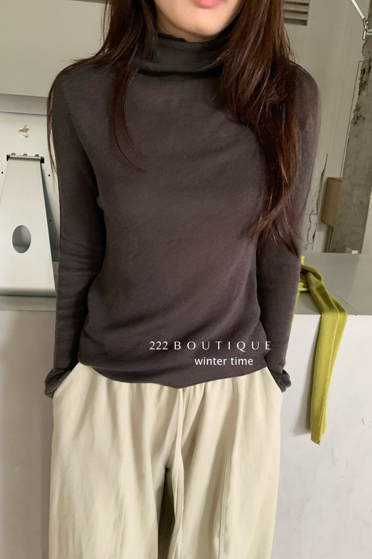 19a91 Basic cashmere turtleneck sweater