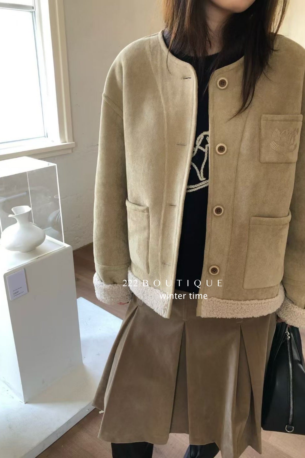 19a92 Suede shearling jacket