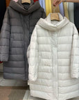 19a58 Long hooded puffer coat