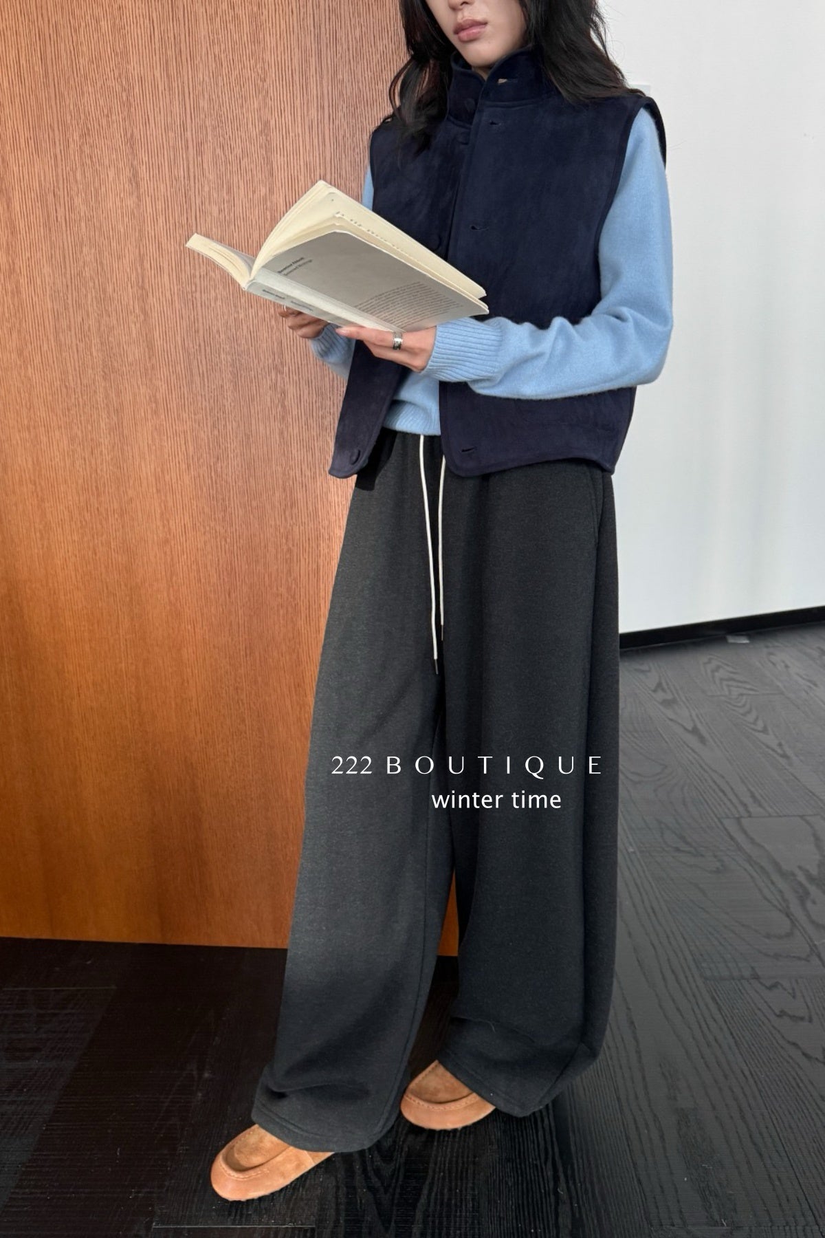 19q25 Cotton fleece straight-leg pants