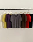 18a93 V-neck short-sleeve cashmere sweater