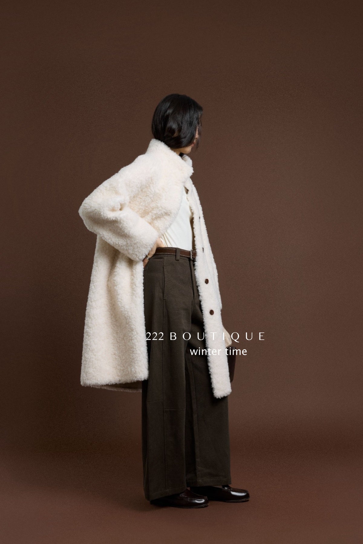 19q3 Wool baggy trousers with belt