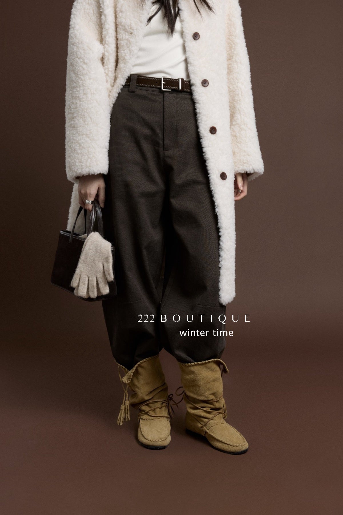 19q3 Wool baggy trousers with belt