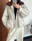 19a62 Puffer jacket with fur collar