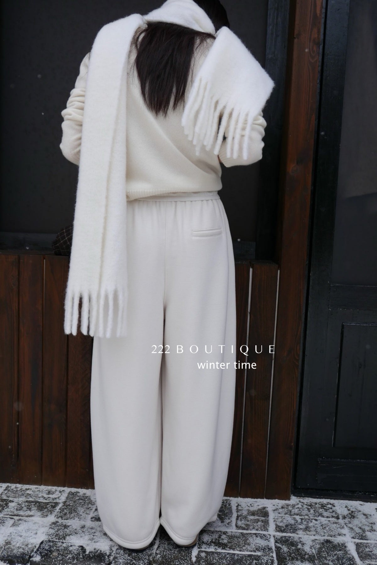 19q25 Cotton fleece straight-leg pants