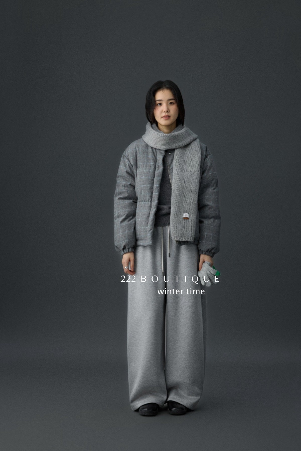 19q25 Cotton fleece straight-leg pants