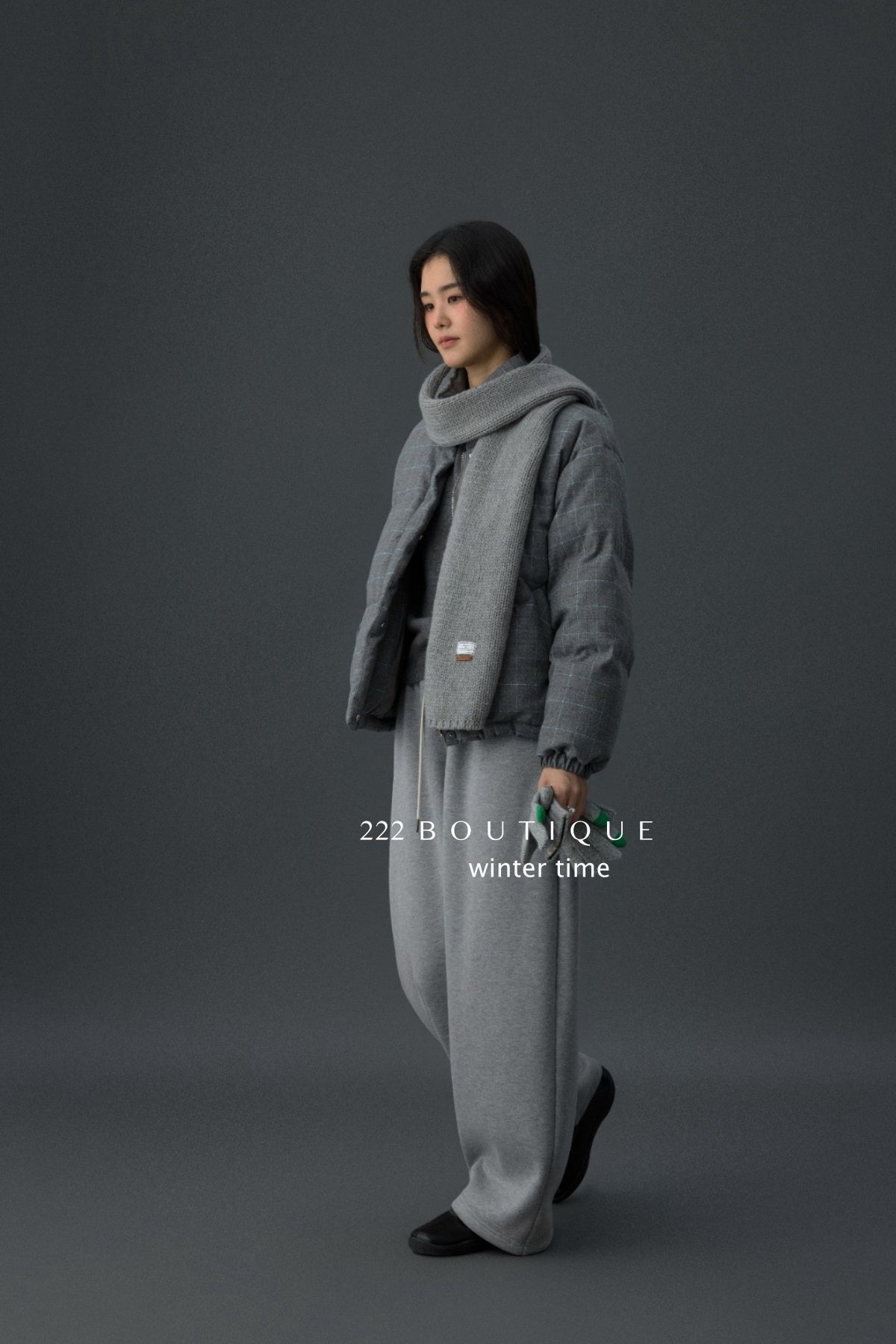 19q25 Cotton fleece straight-leg pants