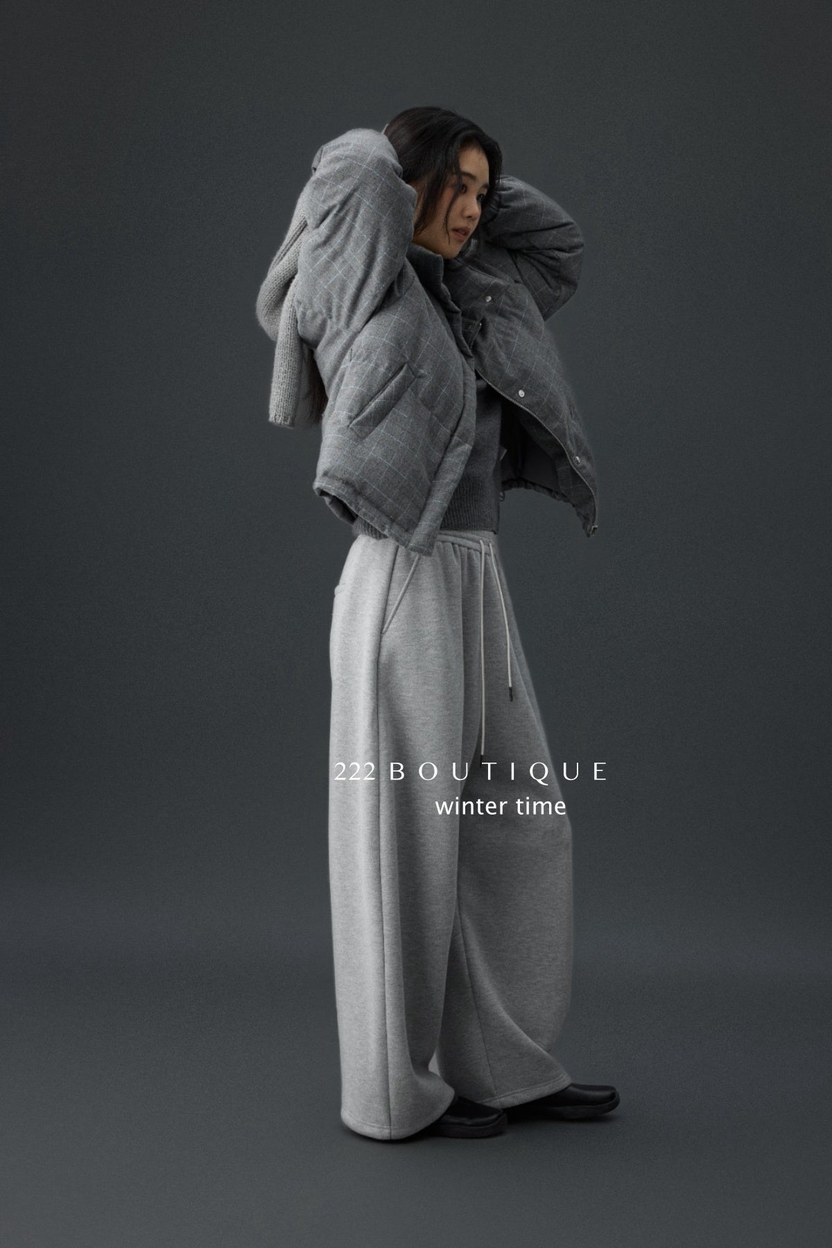 19q25 Cotton fleece straight-leg pants