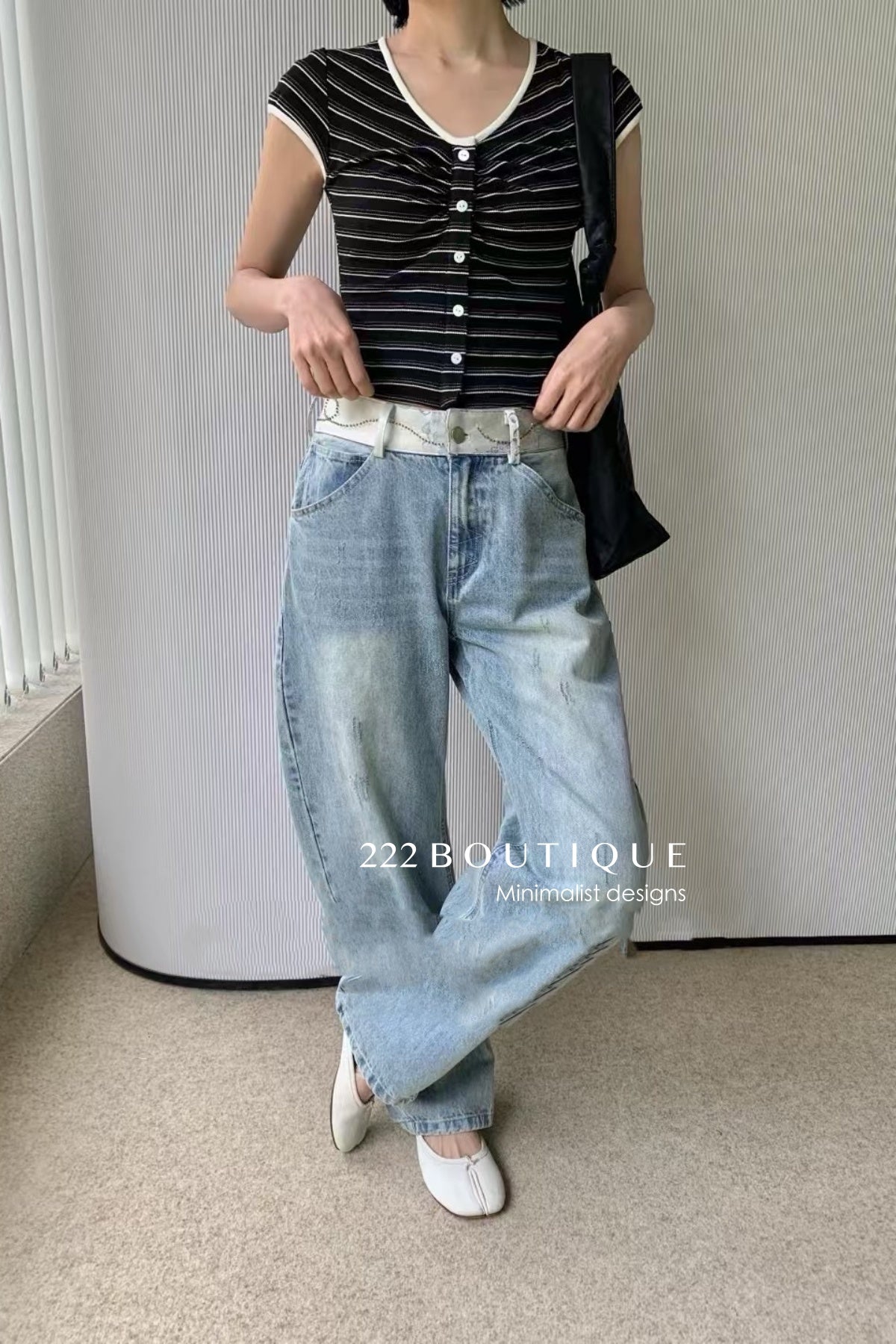 12q14 Soft-washed wide jeans – faded indigo