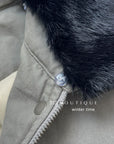 20a129 Basic puffer jacket with fur-trim collar
