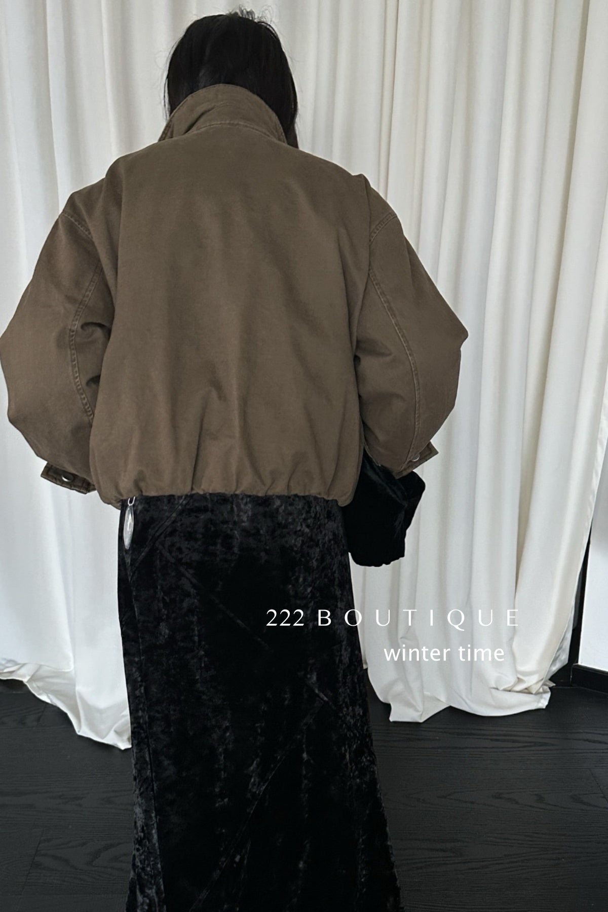 20a129 Basic puffer jacket with fur-trim collar