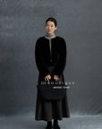 19a61 Velvet quilted puffer jacket