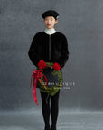 19a61 Velvet quilted puffer jacket