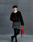 19a61 Velvet quilted puffer jacket