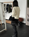 19a61 Velvet quilted puffer jacket