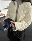 19a61 Velvet quilted puffer jacket