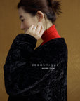 19a61 Velvet quilted puffer jacket