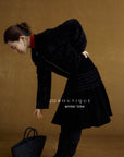 19a61 Velvet quilted puffer jacket