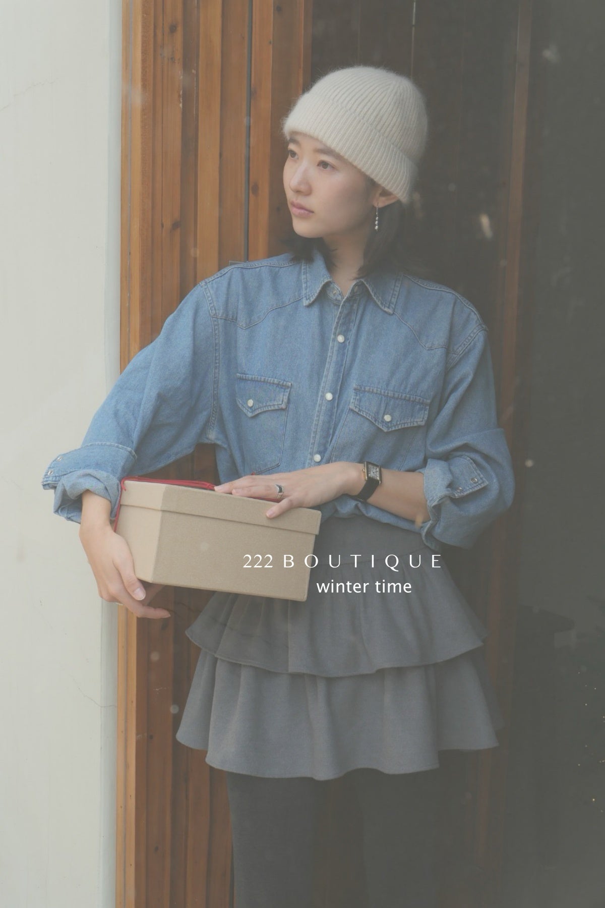 19v13 Wool tiered mini skirt