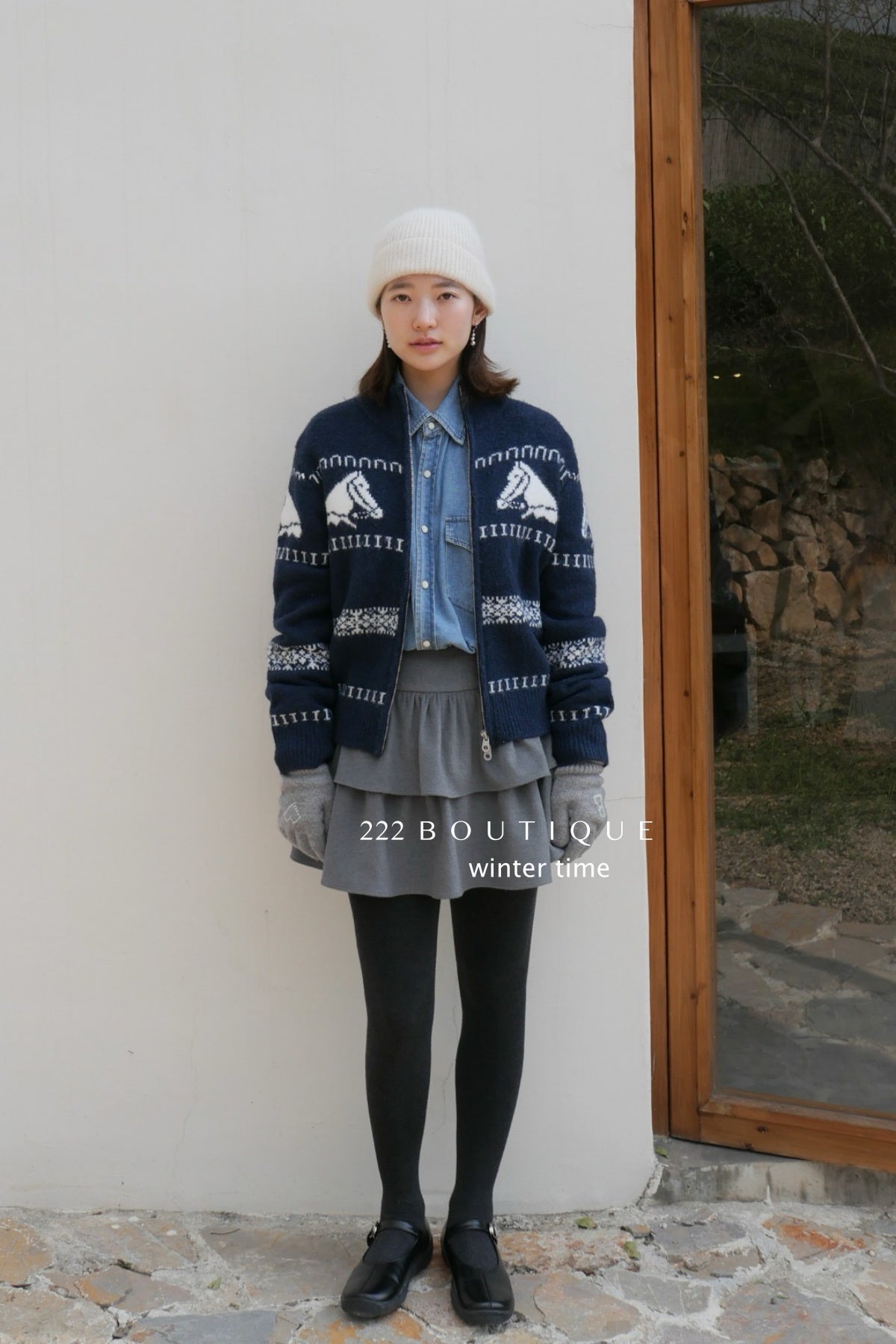 19v13 Wool tiered mini skirt