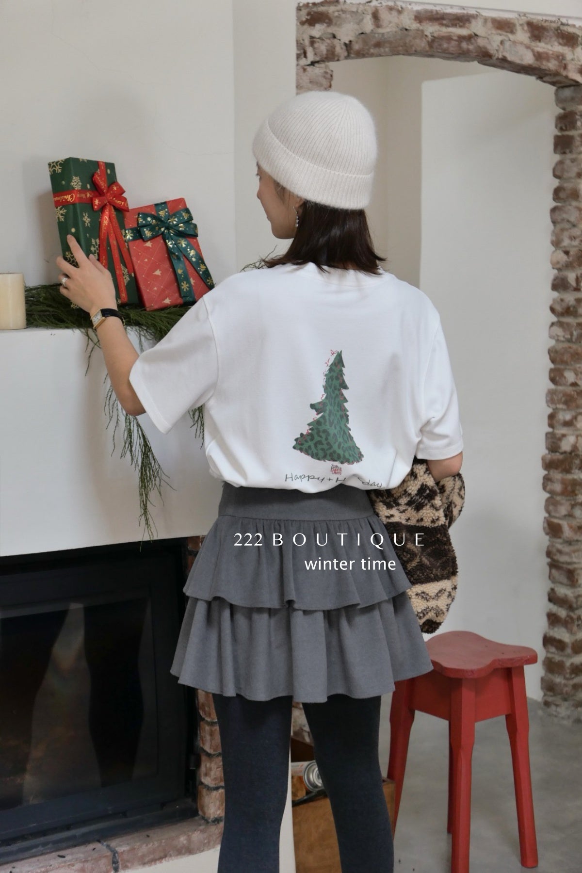 19v13 Wool tiered mini skirt