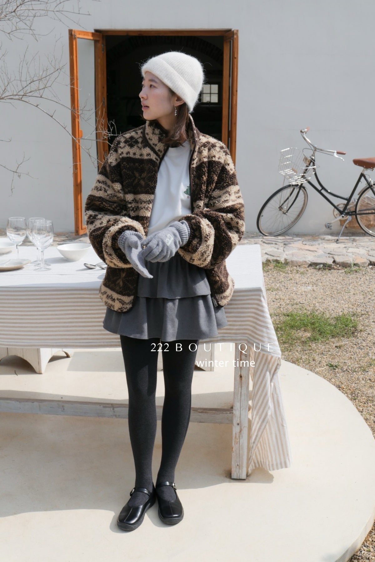 19v13 Wool tiered mini skirt