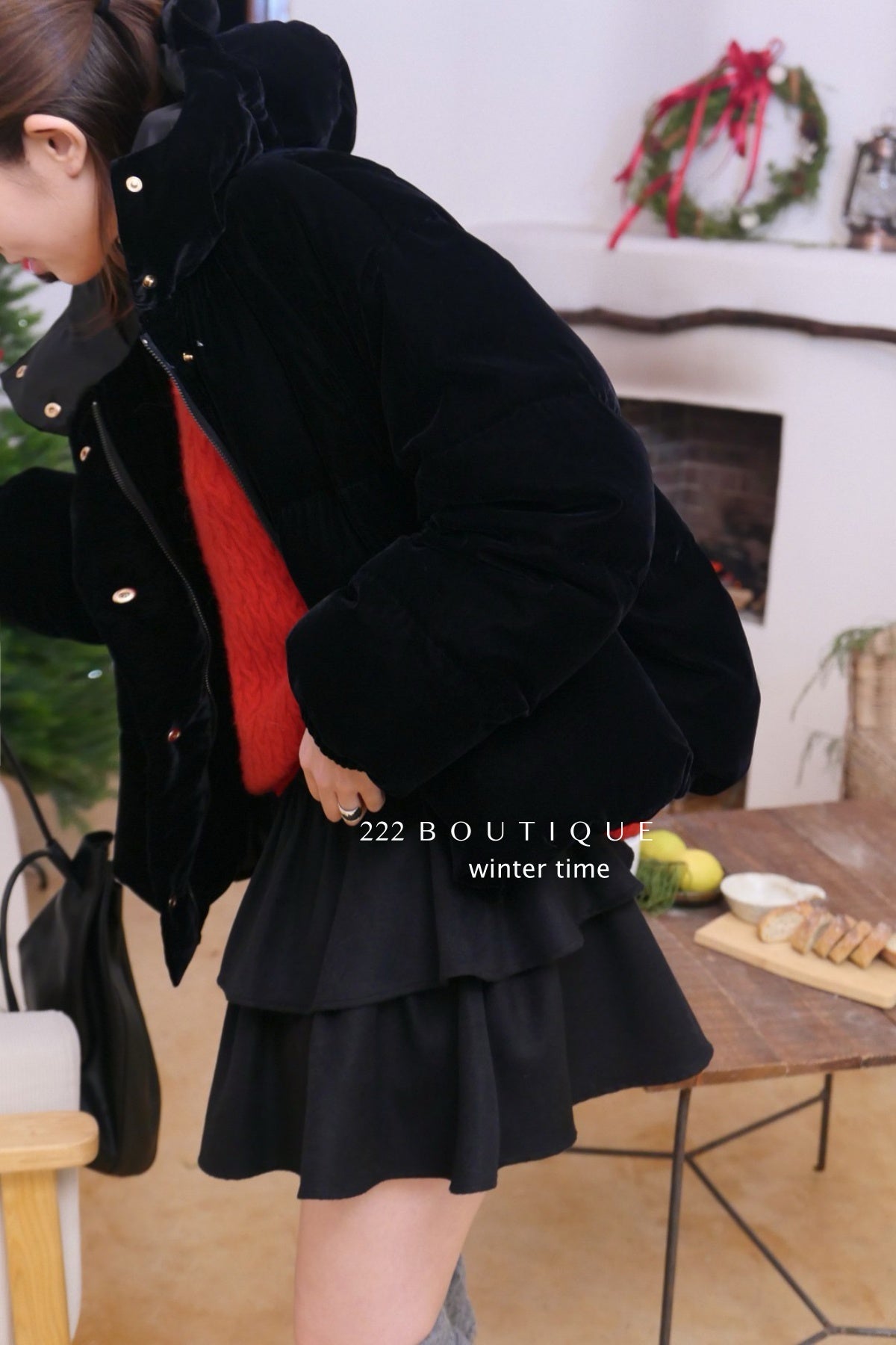 19v13 Wool tiered mini skirt