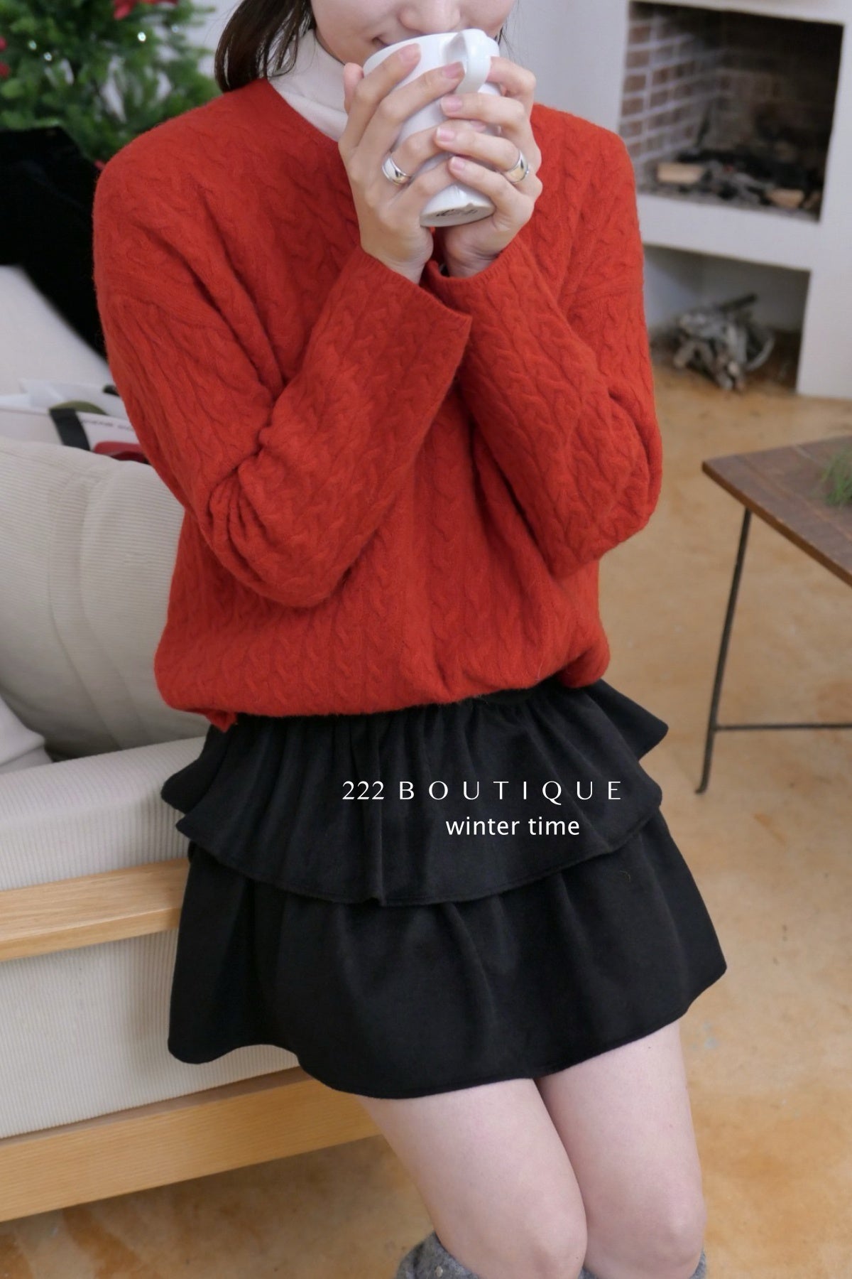 19v13 Wool tiered mini skirt