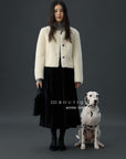 19a115 Fur round-neck jacket