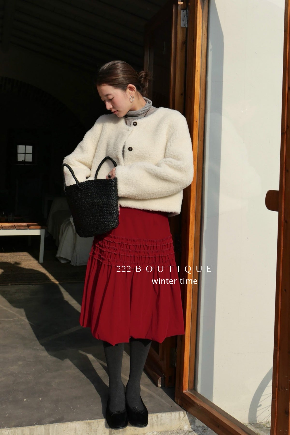 19a115 Fur round-neck jacket