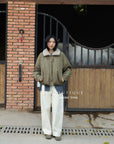 19a62 Puffer jacket with fur collar