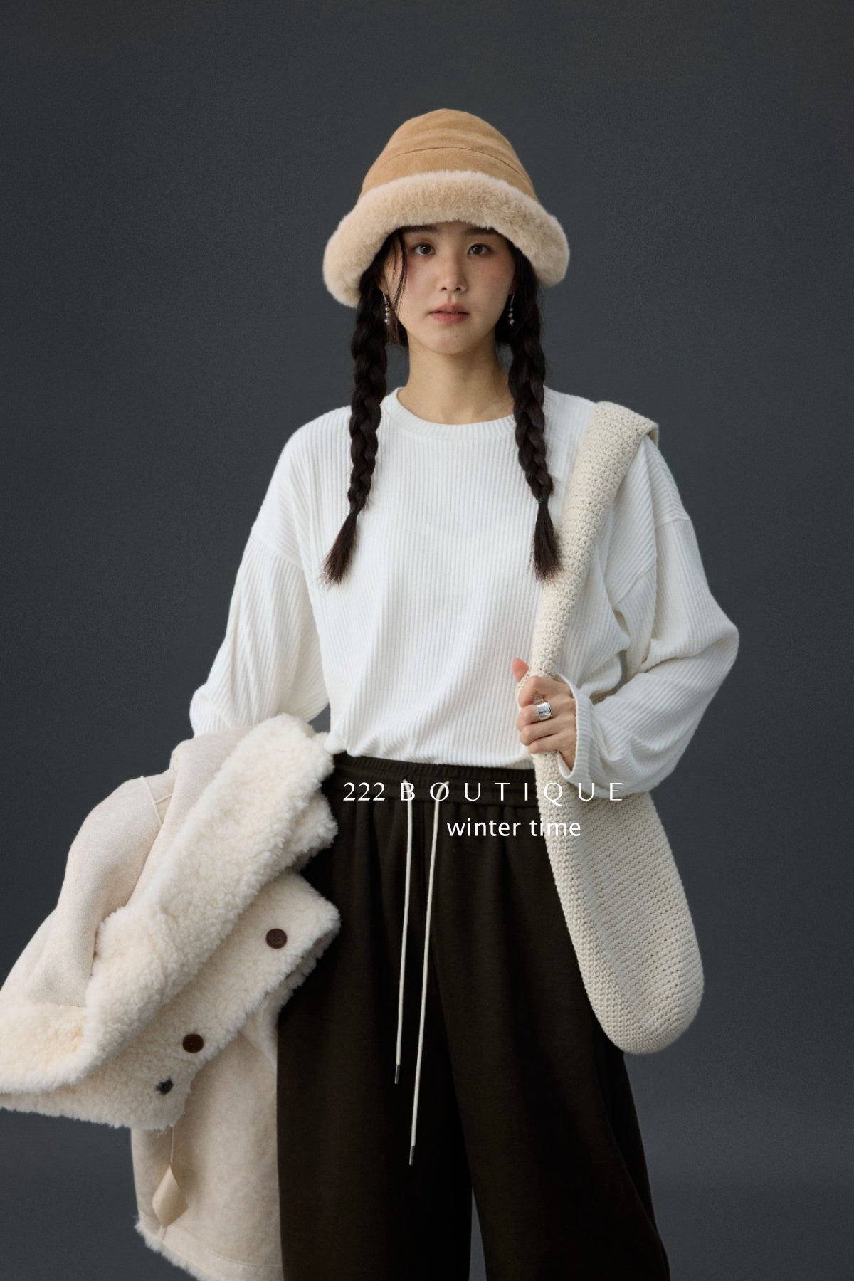 19q25 Cotton fleece straight-leg pants