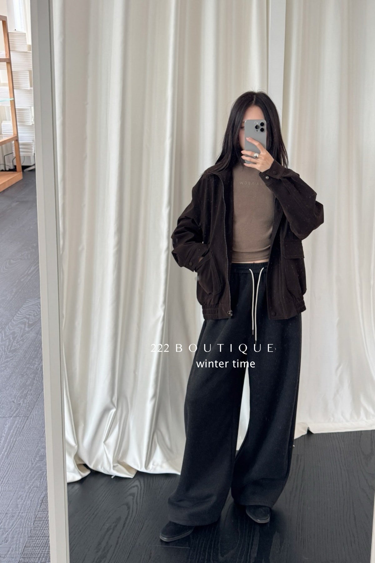 19q25 Cotton fleece straight-leg pants