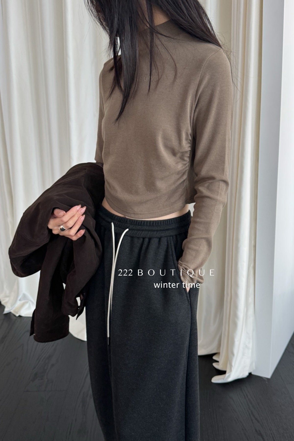 19q25 Cotton fleece straight-leg pants