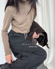 19q25 Cotton fleece straight-leg pants