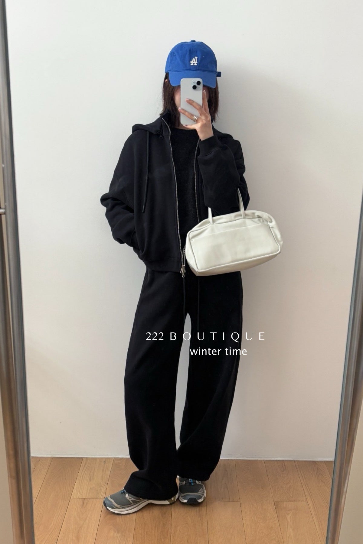 19a65 Basic zip-up hoodie