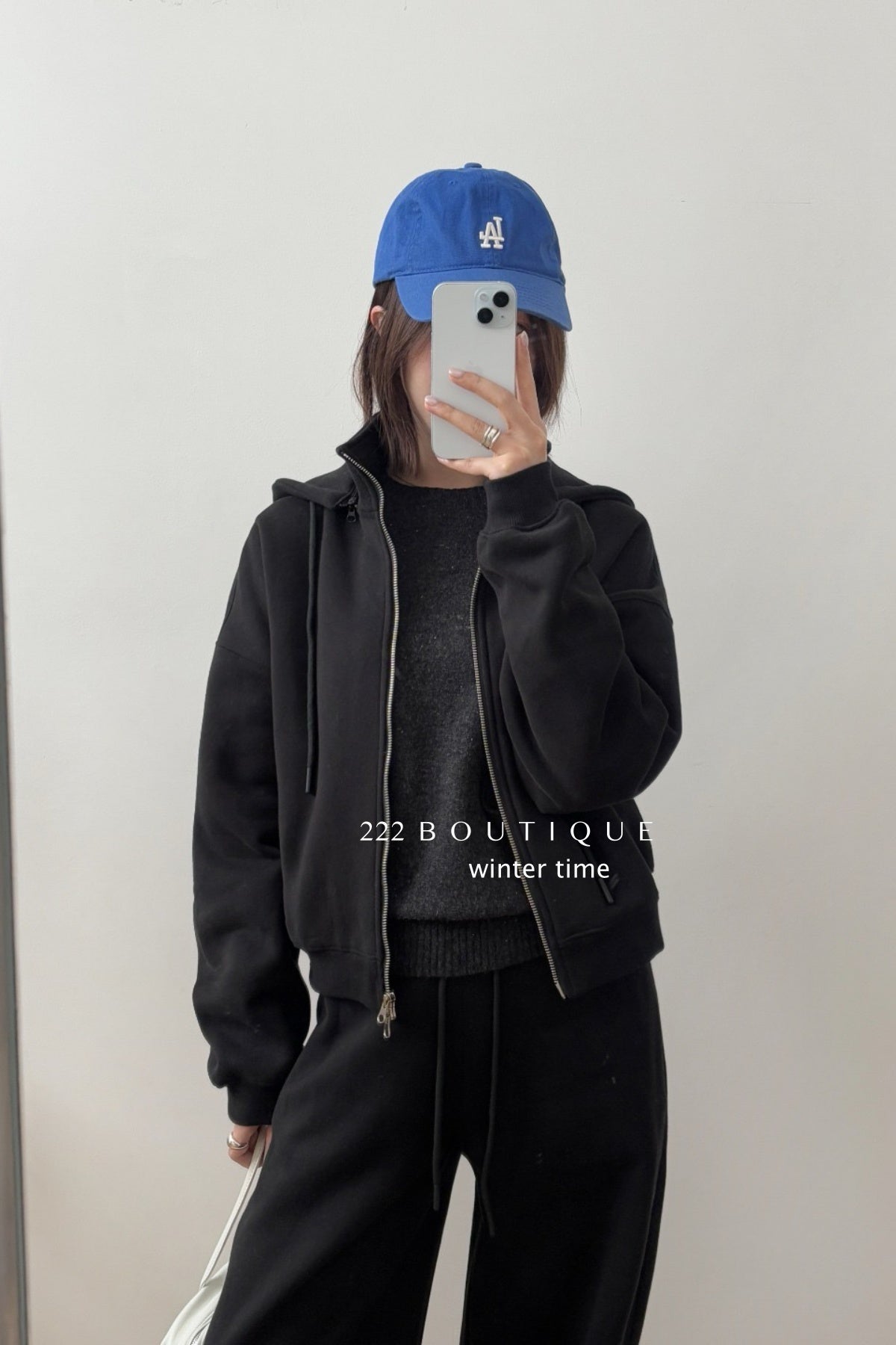 19a65 Basic zip-up hoodie